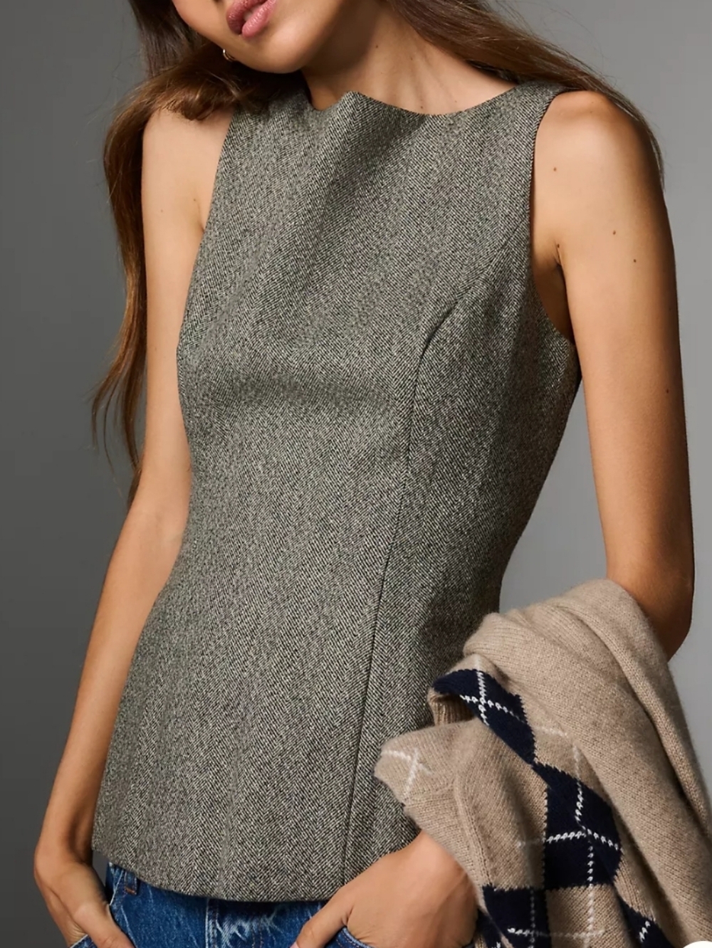 NWOT Reformation Nolyn Sleeveless Wool Blend Top s12